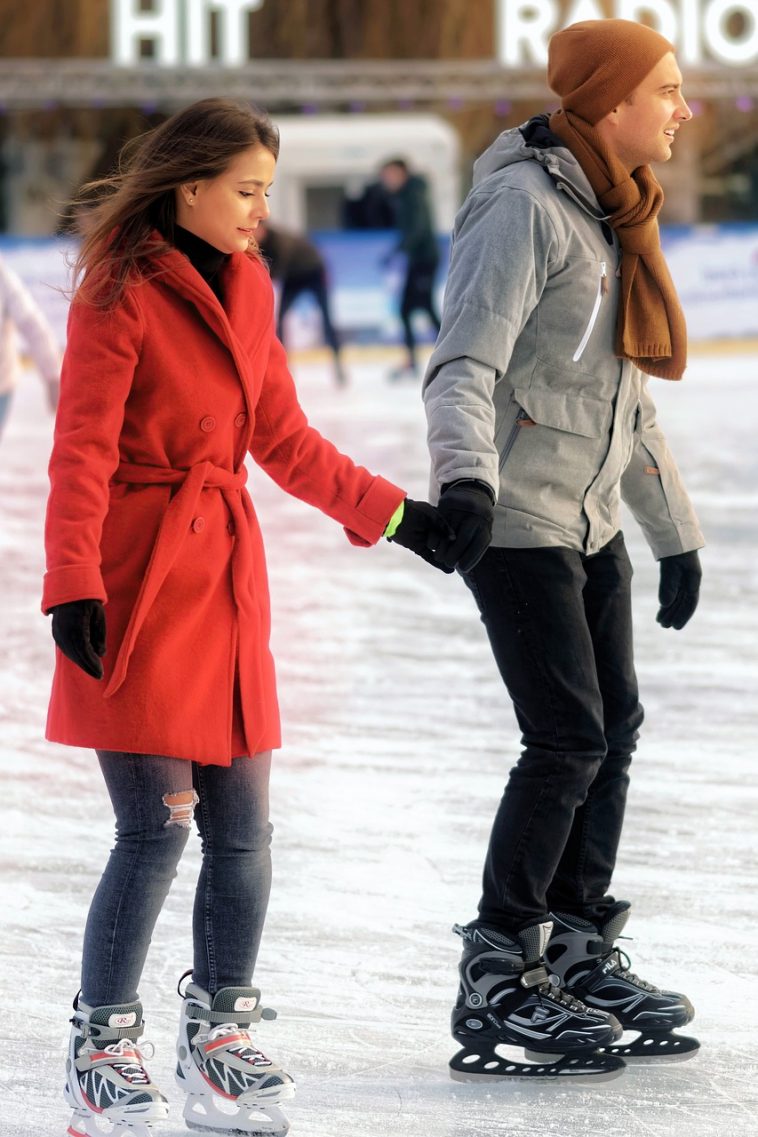 couple, skating, together