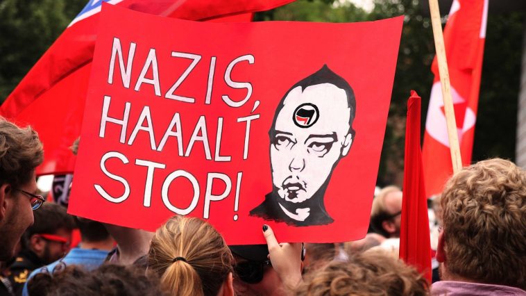 nazi, demonstration, sign