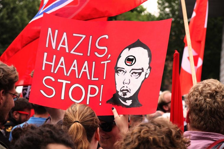 nazi, demonstration, sign