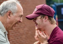 two man laughing at each other