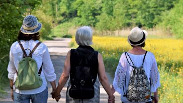 women, girlfriends, nature