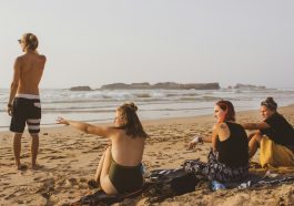 group of people on beach